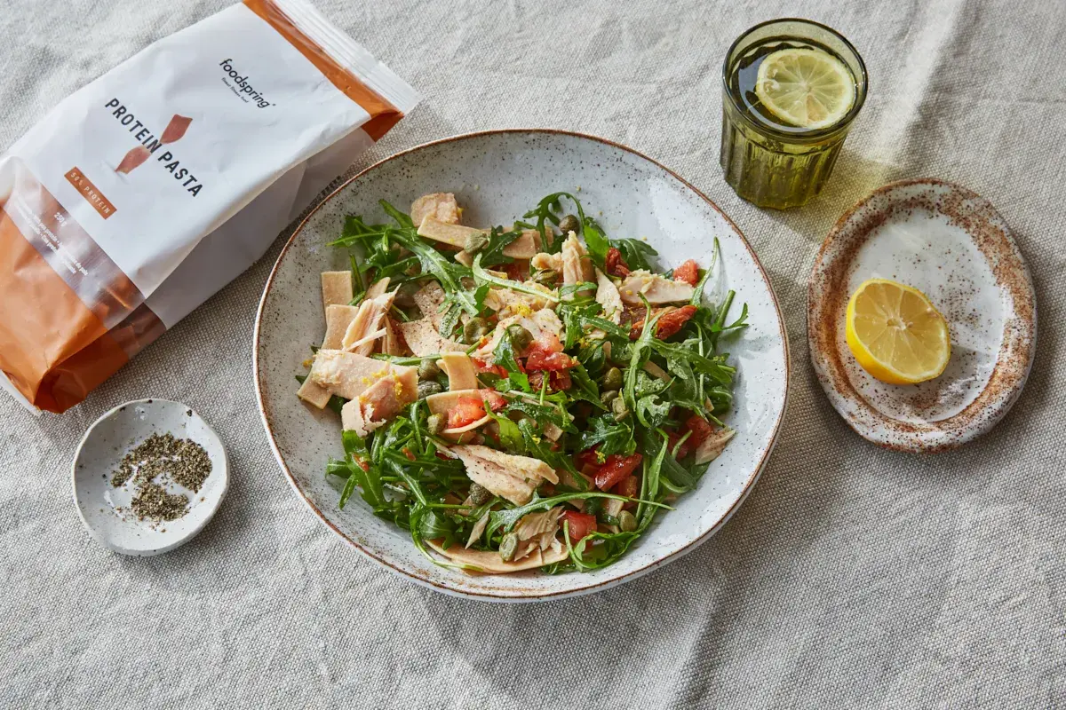 High Protein Tuna Pasta Salad