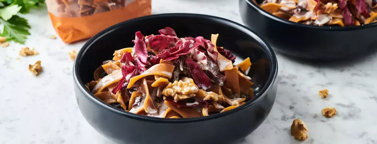 Pâtes vegan aux noix et au radicchio